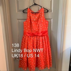 Lindy Bop - NWT orange dress